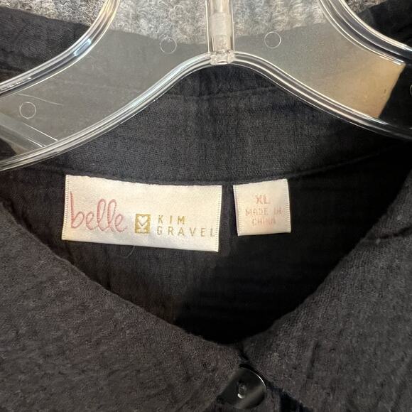 Belle By Kim Gravel Gotta Have It Cotton Gauze Summer Night Shirt Size XL Black - Picture 4 of 10